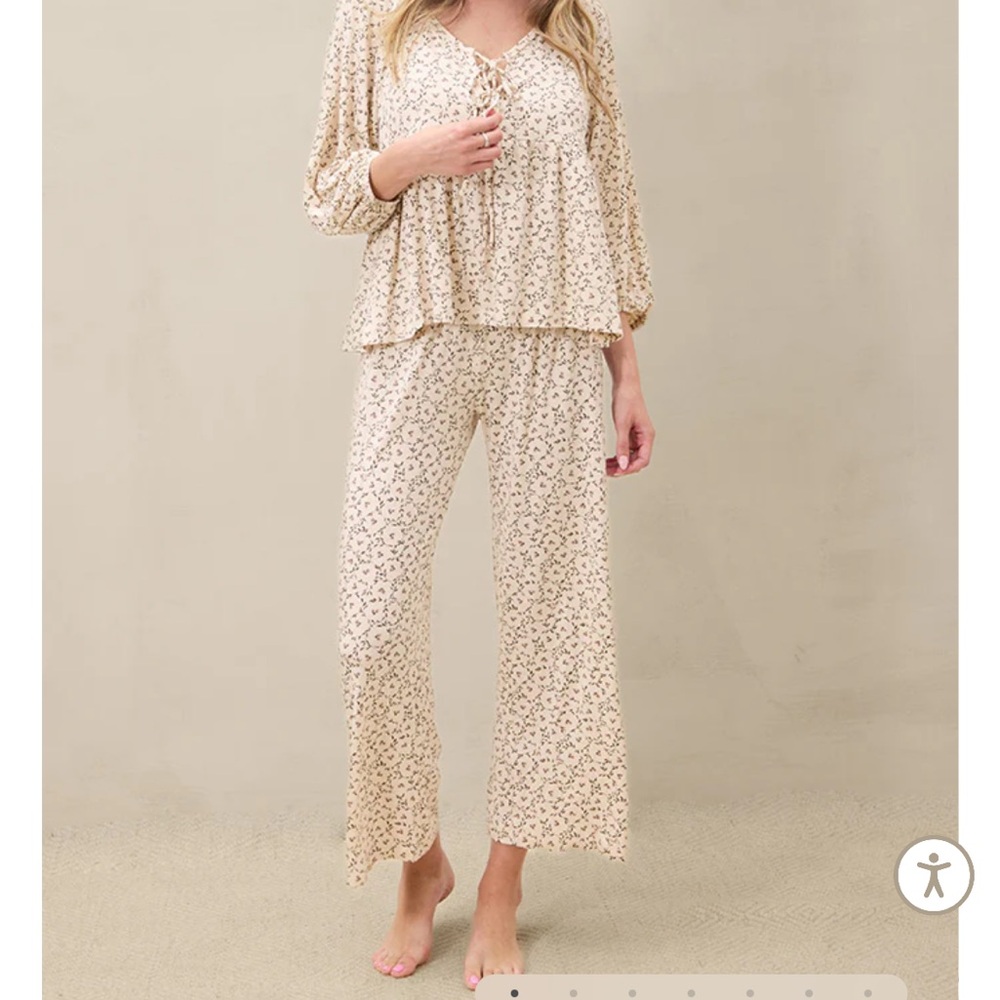 Solly Baby Cream Floral Pajama Set